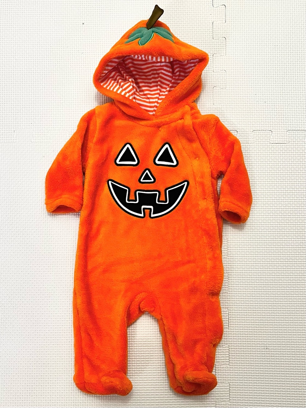 Baby Pumpkin Halloween Costume Hooded Plush 0-3M